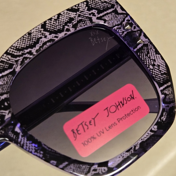 Betsey Johnson Purple Snake Print Sunglasses - Picture 5 of 5